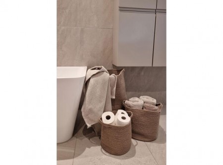 Turiform Indo kurv 3-sett Natur m/brun søm