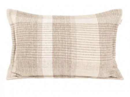 Lama Hasselt putetrekk i resirk. ull 40x60 Beige Glencheck