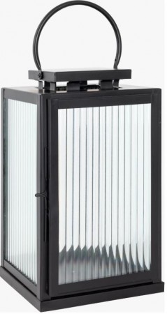Halvor Bakke Brillar lanterne H36 sort rillet glass